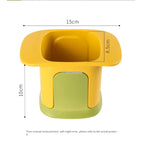 Yellow and green chopper dimensions: 15 cm across the top, 8.5 cm opening, 10 cm height