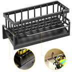 Black organiser with close views of its basket and hanging points