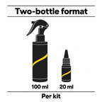 Ingredient illustration listing the polishing liquid and protective agent separately